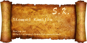 Stempel Kamilla névjegykártya